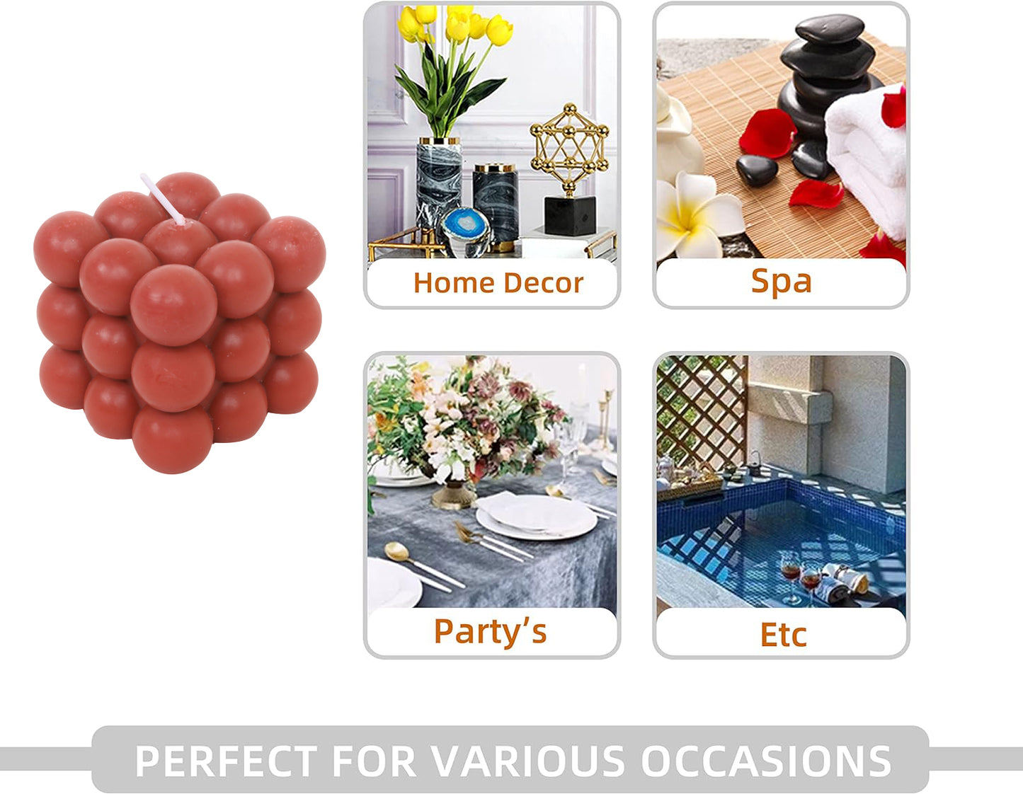 Labzio Smooth Scented Paraffin Bubble Candle | Candles for Home Decoration | Diwali Candles | Birthday Candles | Valentines Candles | Scented Bedroom Candles |