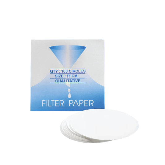 Eisco Premium Filter Paper — Qualitative Filter Paper For Laboratory, Class, For Experiments And More, White,11 Cm Diameter, Pack Of 100, Made Of Pure Cellulose, 8-10 Micron