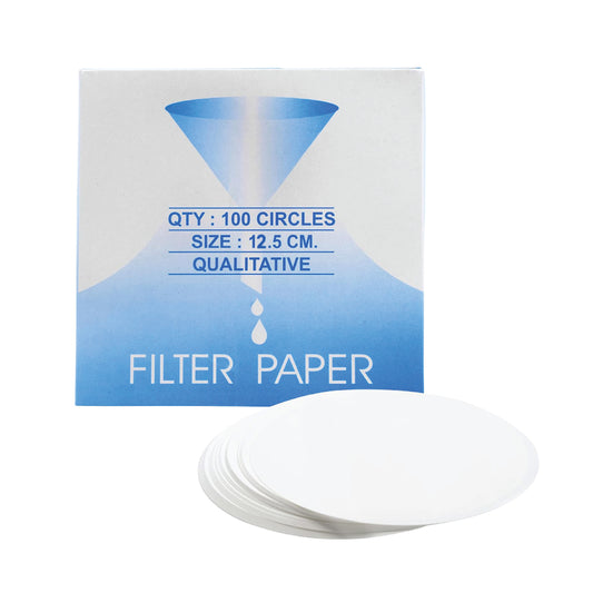 EISCO Premium Qualitative Filter Paper – 12.5cm, 8-10 Micron (100 Sheets) High-Purity Lab Filtration Paper for Chemistry, Water Testing, Scientific Research, School Lab & STEM Education
