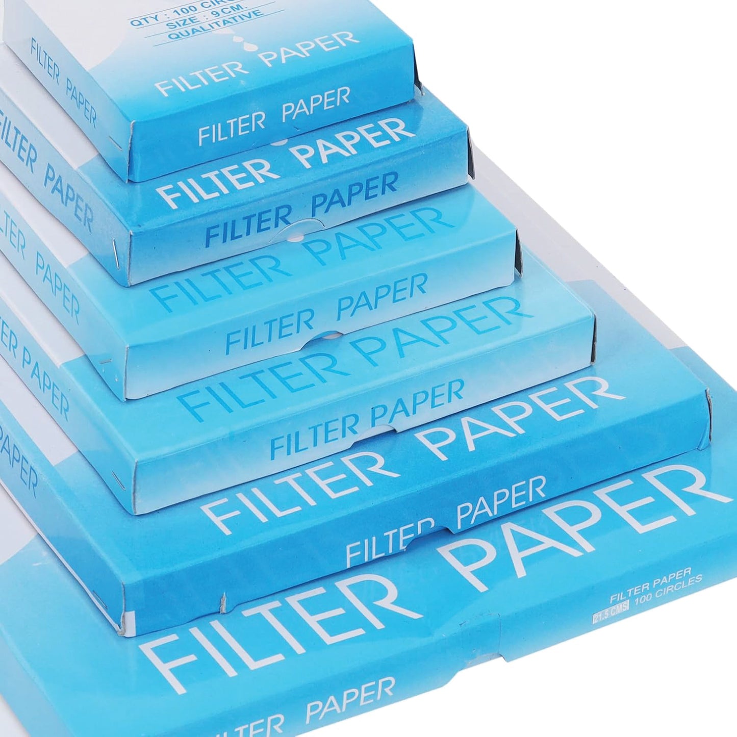 EISCO Filter Paper (Pack of 100) 15cm Diameter, 8-10 Micron | Lab-Grade Qualitative Filter Paper for Chemistry, Testing, and Science Experiments | Pure Cellulose Material for Classroom, Research Use