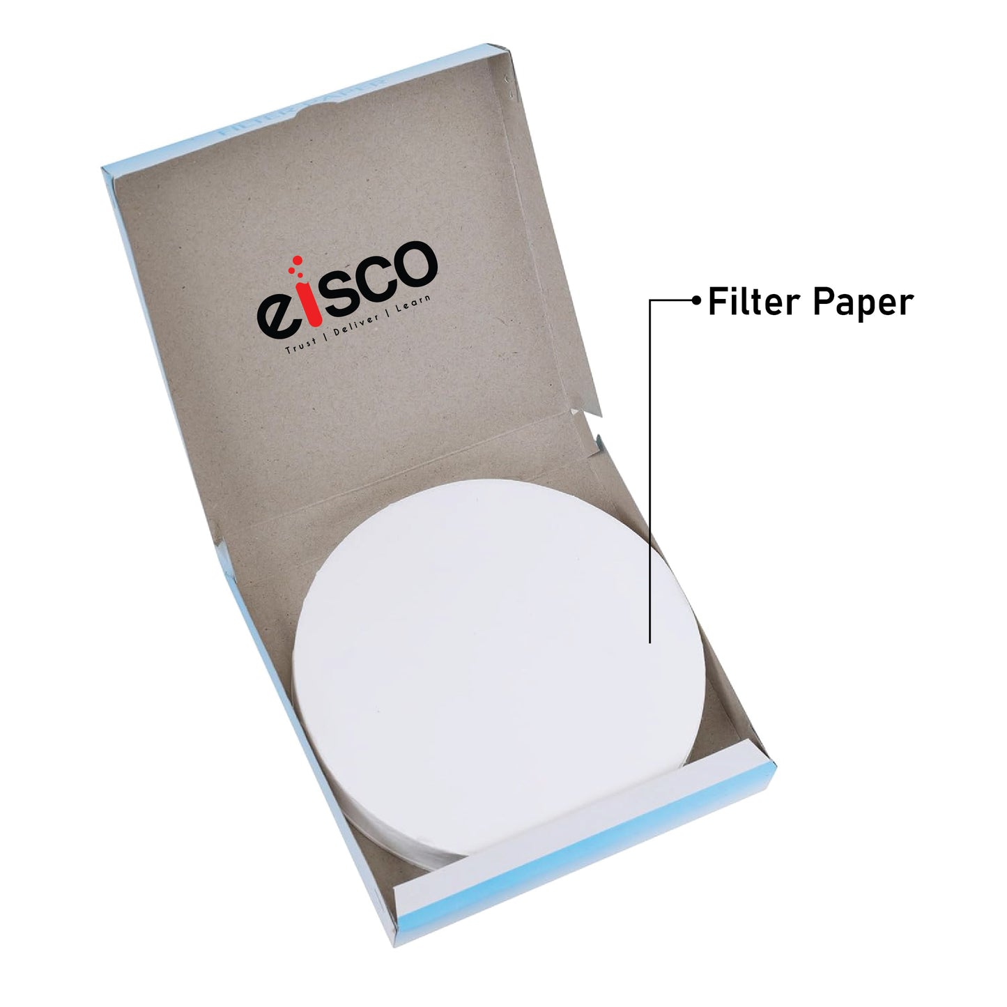 EISCO Filter Paper (Pack of 100) 15cm Diameter, 8-10 Micron | Lab-Grade Qualitative Filter Paper for Chemistry, Testing, and Science Experiments | Pure Cellulose Material for Classroom, Research Use