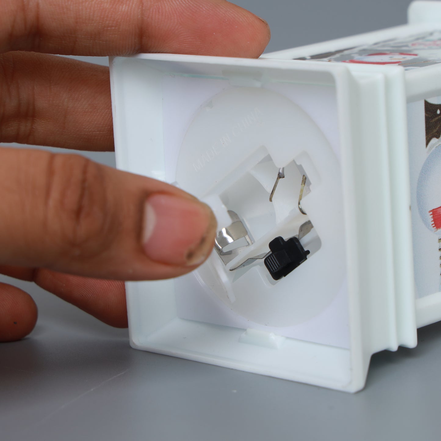 LABZIO Square Lantern Lamp Small Antique | Battery Operated LED Hanging Lantern for Indoor & Outdoor Use | Flameless & Smokeless Acrylic Tent Light | Snowman White 6X14 Cm