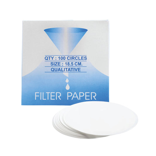 Eisco Premium Filter Paper — Qualitative Filter Paper for Laboratory, Class, for Experiments and More, White,18 Cm Diameter, Pack of 100, Made of Pure Cellulose, 8-10 Micron