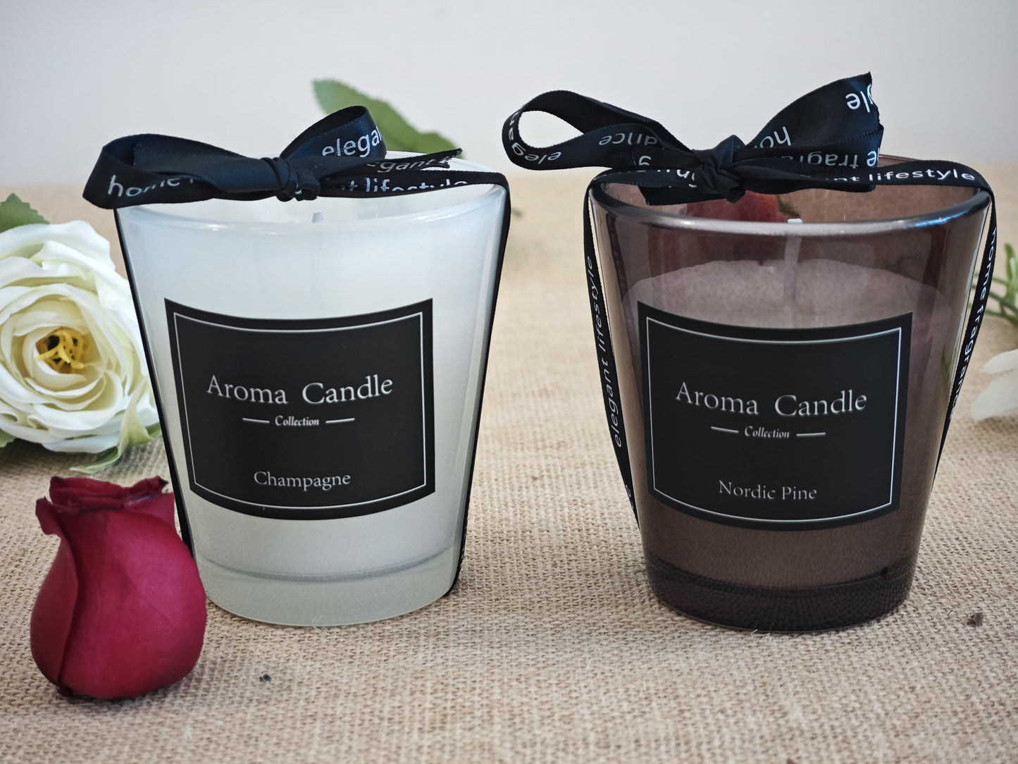 LABZIO - Best Scented Candles for Your Home: Long-Lasting, Strong Scents, 50 Hours Burn Time, Fragrances - Black-Champagne, White Nordic Pine, Black Nordic Pine