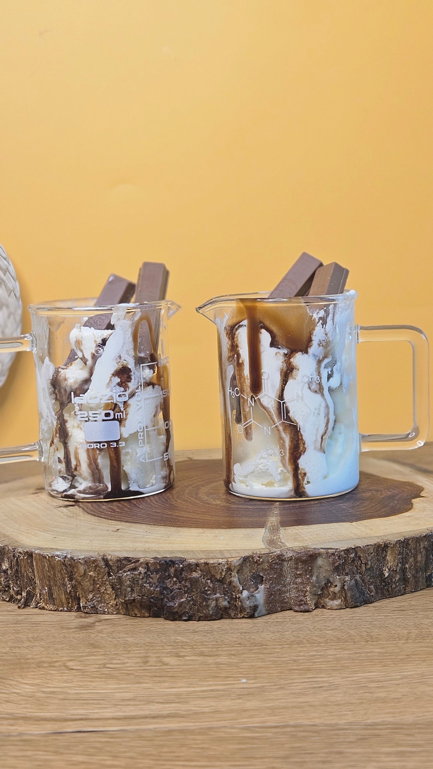 Labzio -Hand-Crafted Borosilicate Glass Beaker Mugs. Perfect for Coffee, Cocktails, and More. Pack of 2