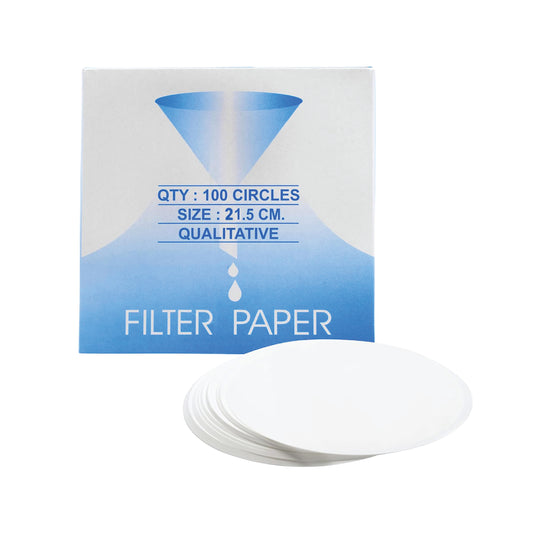 EISCO Premium Lab Filter Paper – 21.5cm, 8-10 Micron (100 Sheets) High-Purity Qualitative Filter Paper for Chemistry, Scientific Research, Liquid Filtration, Experiments, Classroom, STEM Learning
