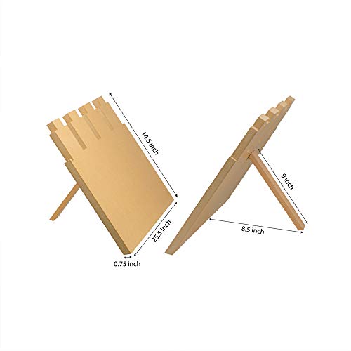 LABZIO Home | Wooden 4 Slot Necklace Holder for Jewelry, Beads | Chains Necklace Display Stand | Ideal for Retail, Craft Shows, Home Decor, Scarf, Stoles