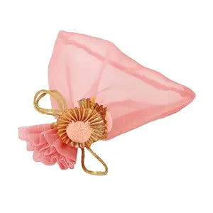 LABZIO Silk Organza Potli Bags for Return Gifts – 9x7 Inch Silk Gift Pouches with Drawstring & Flower Design, Wedding, Mehendi, Party Favor Bags, Jewelry Pouch - (Pack of 5)