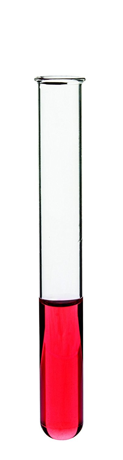 EISCO- Test Tubes, Borosilicate Glass, Rimmed, Hand Made, Blown, Accurate Size and Consistent Wall Thickness, 75 x 12 mm, 5 ml Capacity, Pack of 24