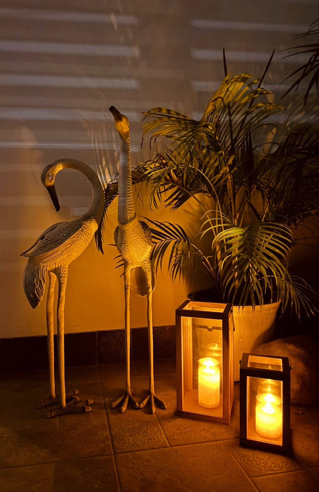 Labzio Home -Wooden Candle Stand, Lantern for Indoor/Outdoor use,Contemporary Chic Styling, Comes with a Handle for for The Ease of Hanging