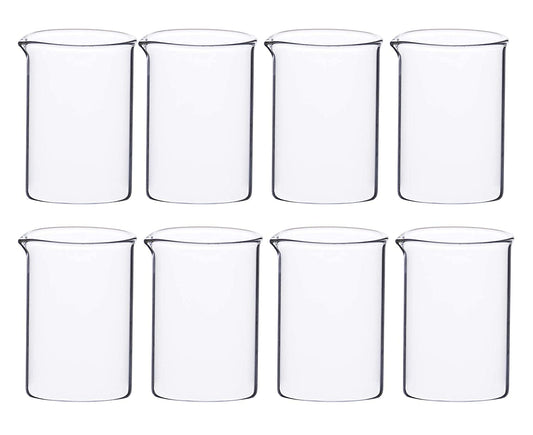 LABZIO- Shot Beaker Glasses for Desserts, paan Shots, Chocolate Shots, Alcoholic or Non Alcoholic Shot Drinks at Home,cafes and Restaurants, 25 ml, Pack of 8