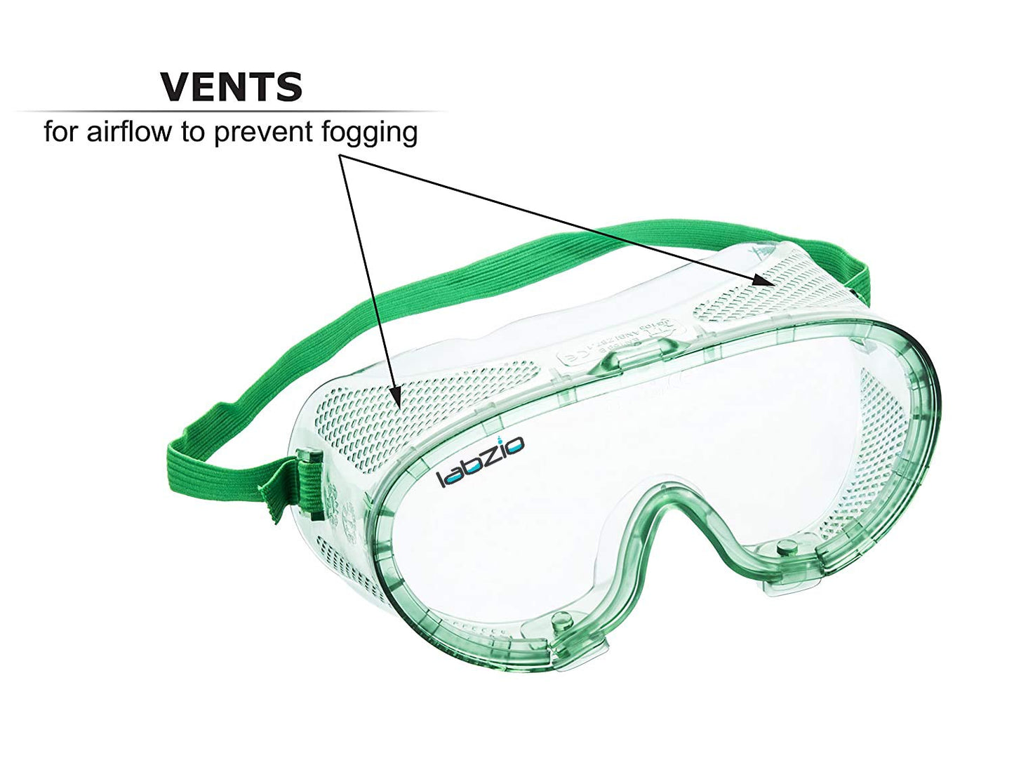 LABZIO Polycarbonate (PC) Safety Goggles with airflow vents