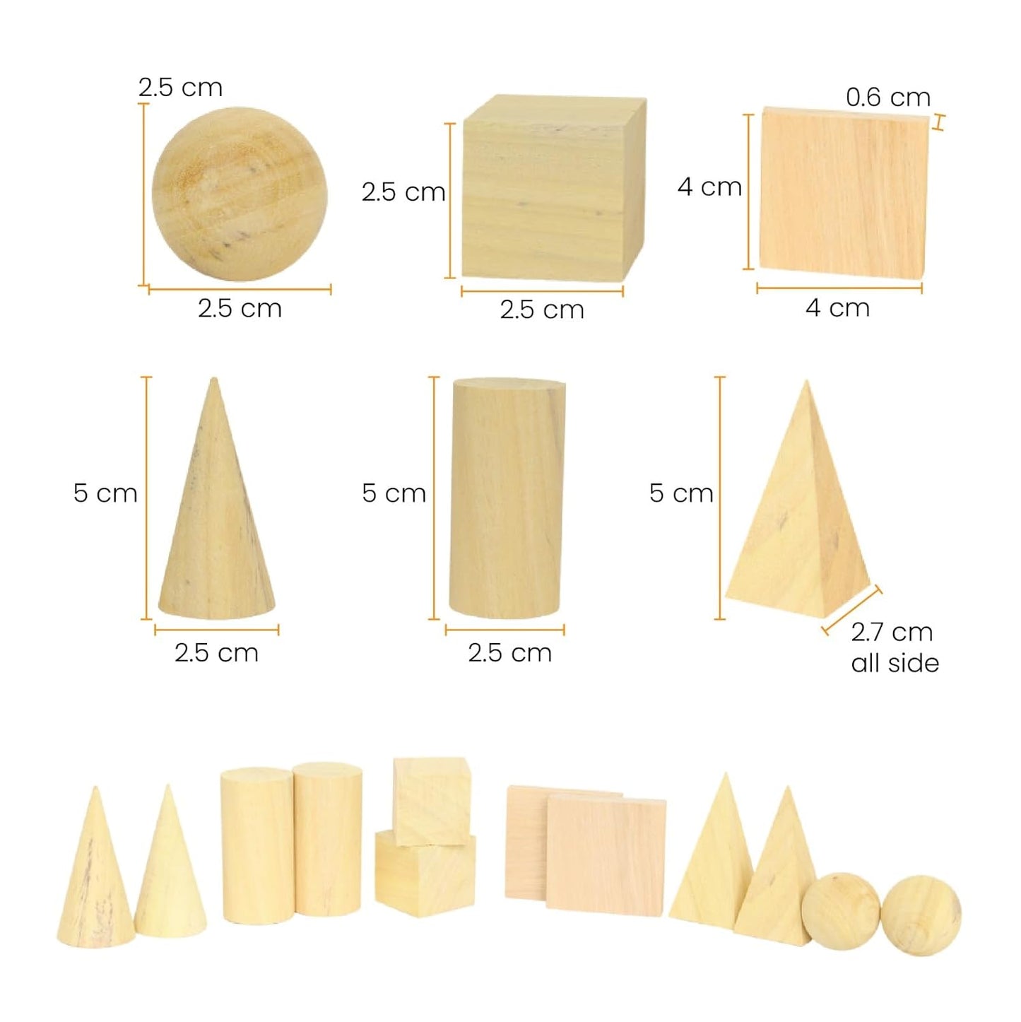 Wooden toy/puzzle for learning with sorting and stacking geometrical shapes for children in a fun way