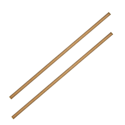 EISCO Premium One Meter (100cm) Wooden Scale(ruler) With Brass Ends For Strong Protected Edges, Horizontal Reading In Reverse On Each End, Pack of 2