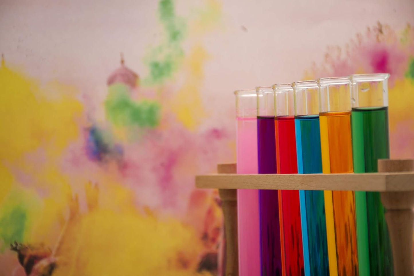 EISCO Wooden Test Tube Rack with 6 Borosilicate Glass Tubes (30ml) – Sturdy Polished Lab Stand, Holds 22mm Tubes, Ideal for Chemistry, Biology, Science Experiments, School Labs & Professional Research