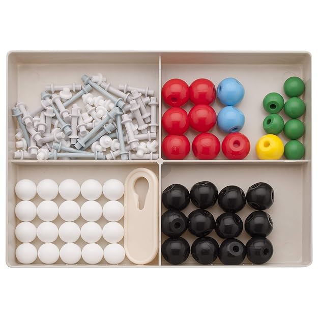 LABZIO Introductory Molecular Model Kit – 48 Atoms, 62 Links – Chemistry Set for Students, Teachers, STEM Learning, Biochemistry, Science Lab, Chemical Reactions, Molecular Structures, Study Tool