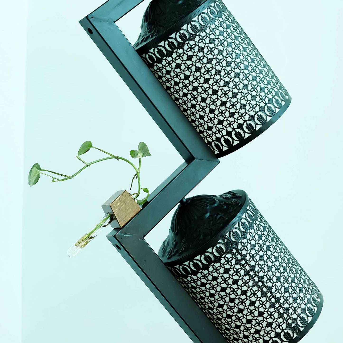 Labzio Magnetic Cube Flower Vase for Fridge Door & Metal Surfaces | Modern Wall Mounted Decorative Planter with Strong Magnet | Mini Glass Tube Vase for Home & Office Decor – Beige