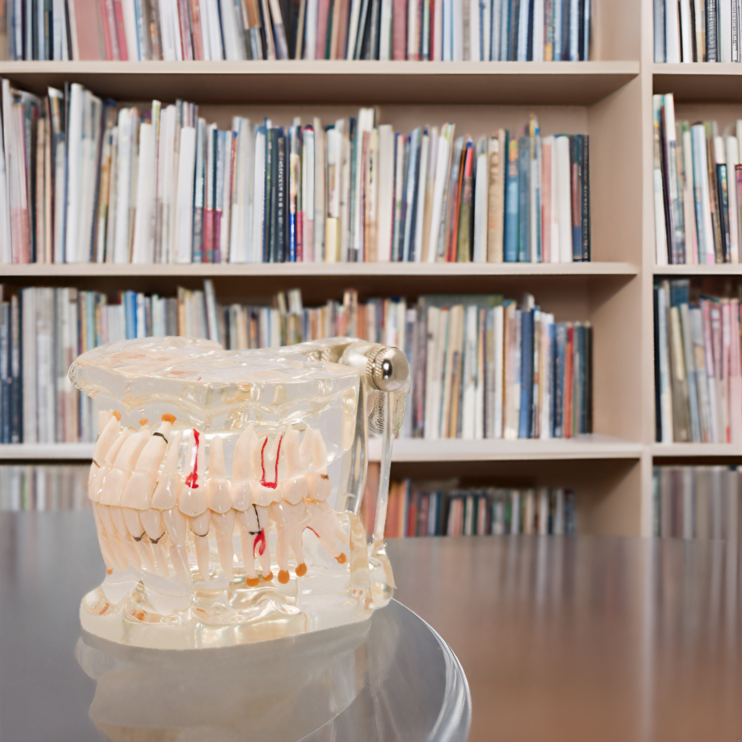 LABZIO Premium Dental Model, Normal Dentition and Occlusion, Affected Side Shows Multiple Pathologies, Made of Yellowish Transparent High Quality Unbreakable Acrylic