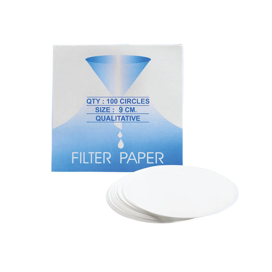 Eisco Premium Filter Paper — Qualitative Filter Paper For Laboratory, Class, For Experiments And More, White,9 Cm Diameter, Pack Of 100, Made Of Pure Cellulose, 8-10 Micron