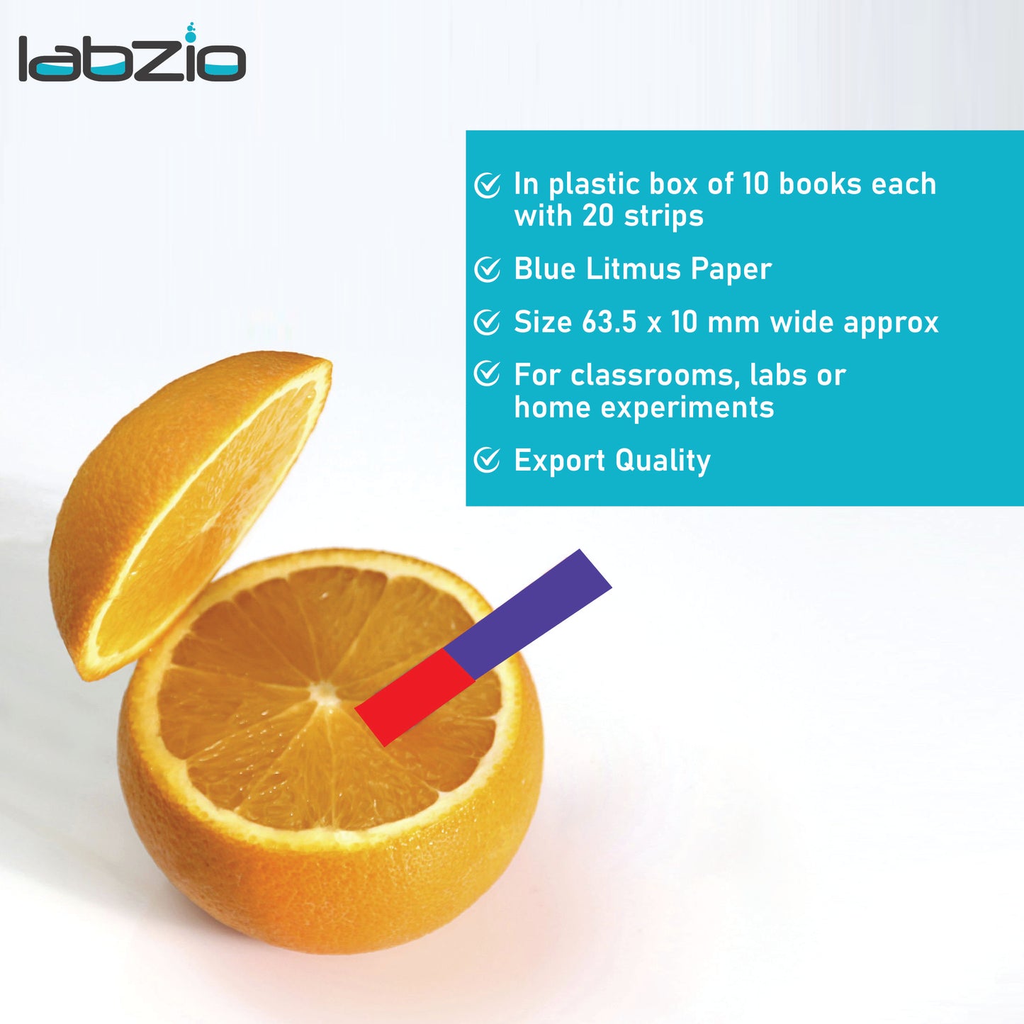 EISCO Blue Litmus Test Strips – 200 pH Test Strips for Acid Testing | Fast & Accurate pH Indicator Paper for Science Lab, Classroom, Water Testing, Chemistry Experiments, Pool, Skincare & Home Use