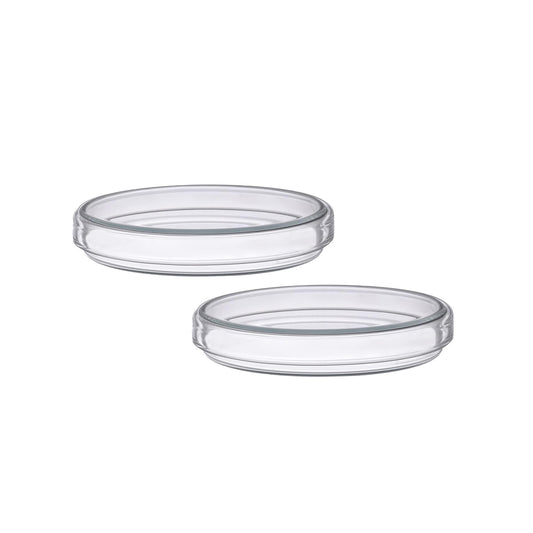 Labglass by EISCO - Premium Petri Dish, Heavy Borosilicate Glass 3.3, Can Withstand Wet or Dry Repeated Sterilisation, Beaded Edges for Strength (120 X 20 mm, Pack of2)