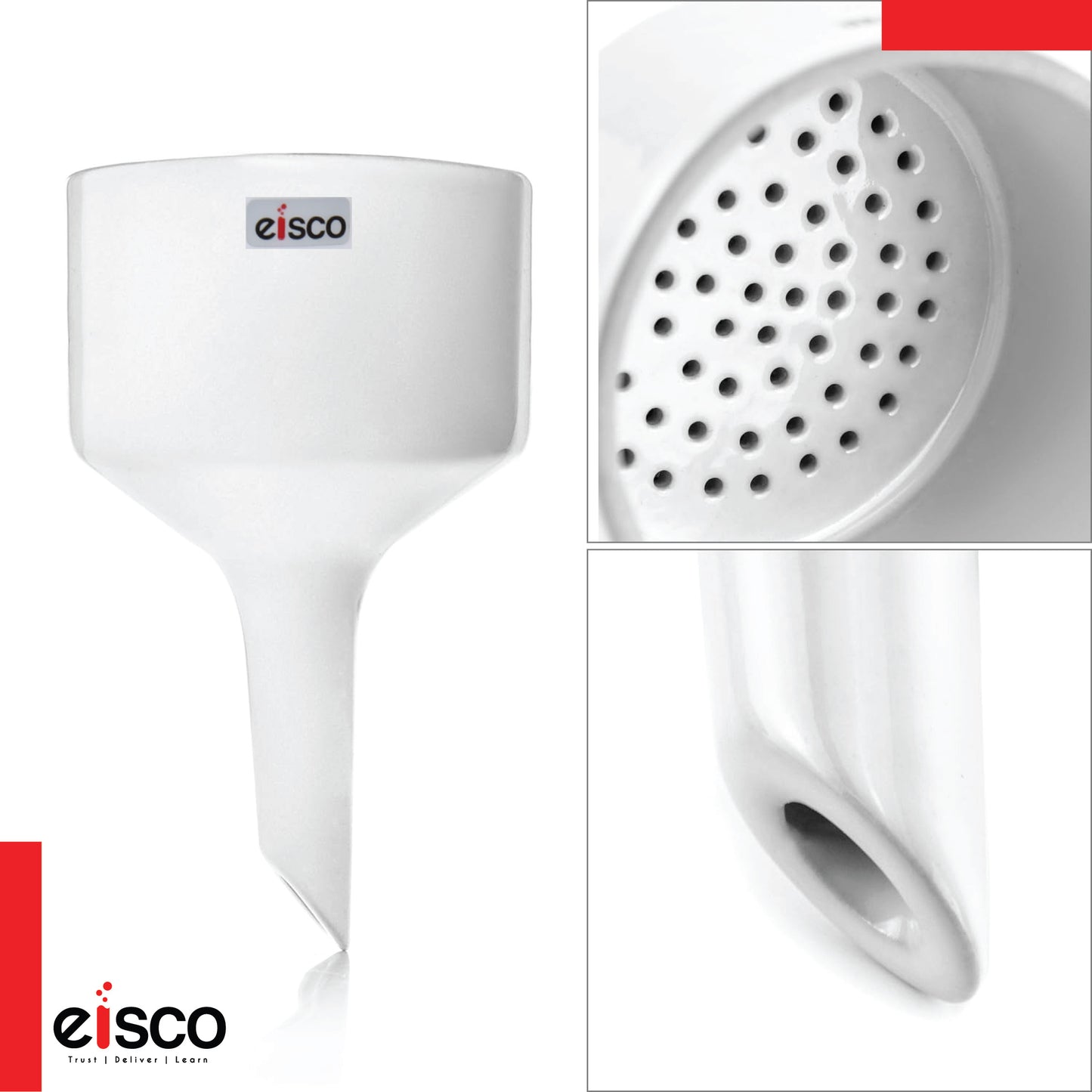 EISCO Buchner Filter Funnel 70mm – Durable Polypropylene, Autoclavable, 2-Piece Design with Perforated Plate | Vacuum Filtration for Lab, Chemistry, Microbiology, Acids, Solvents & Water Use