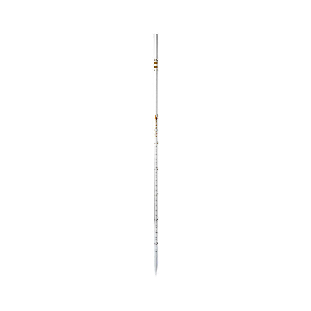0.5 ml Pipette With Amber Graduations, Made of High Quality Soda Lime Glass, Excellent Visibilty, Tolerance ±0.006 ml, Color Code - Yellow, Class - AS