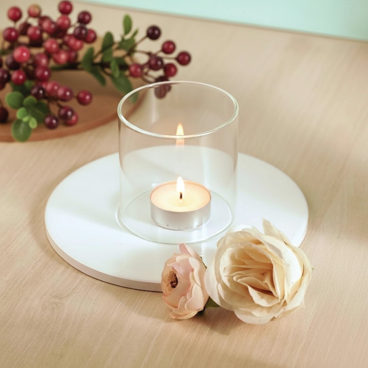 LABZIO Glass Cover for Akhand Diyas, Covering Glass Chimney- Akhand Jyoti Wind Protector, Tealight & Led tealights
