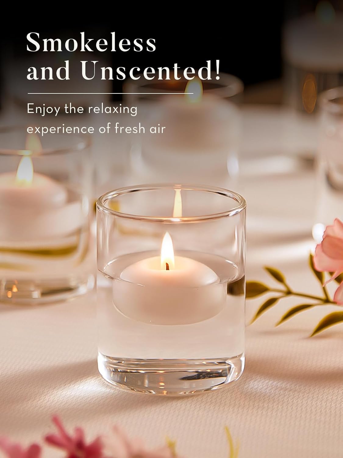 Labzio Decor Pack of 24 Floating Candles | Floating Nuggets | Floating Tealight Candles | Water Candles | Floating Candles on Water Bowl | Best Candles for Home Decor, Office Decor, Birthday Party, Festival Decoration (White Colour)