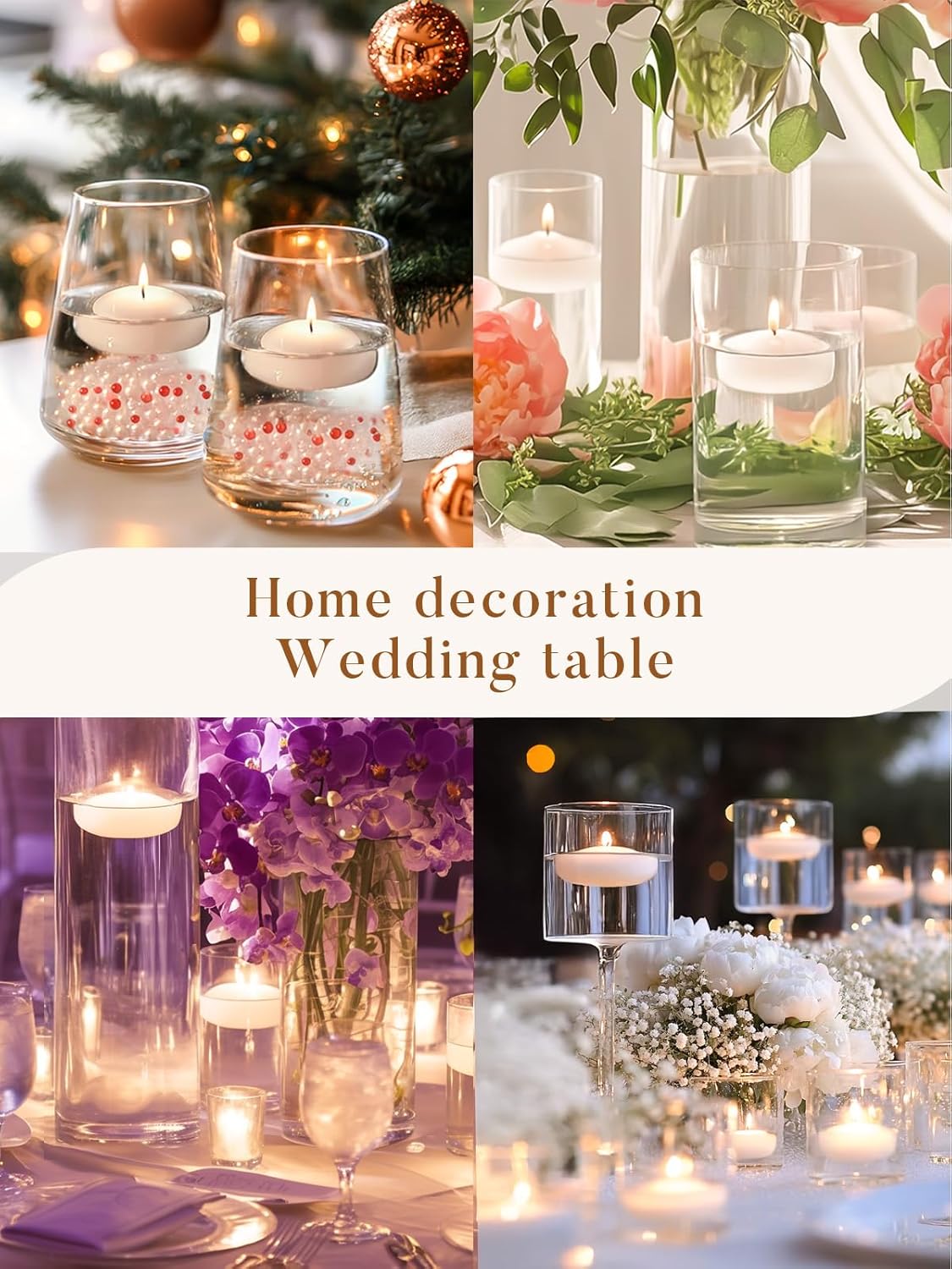 Labzio Decor Pack of 24 Floating Candles | Floating Nuggets | Floating Tealight Candles | Water Candles | Floating Candles on Water Bowl | Best Candles for Home Decor, Office Decor, Birthday Party, Festival Decoration (White Colour)