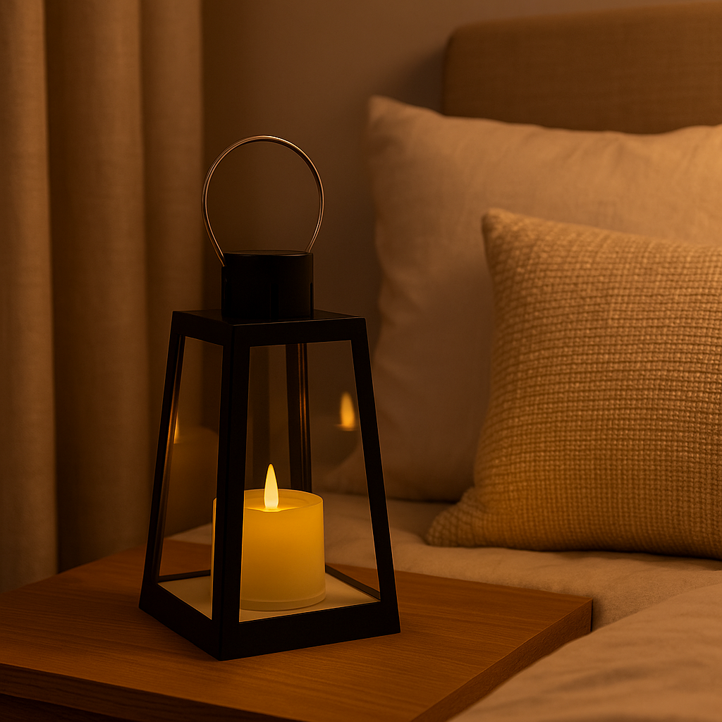 LABZIO Premium LED Lantern Candle | Battery Operated with Moving Flame & Flickering Effect | Flameless Light for Home Decor, Outdoor Garden, Balcony, Weddings & Festive Decorations (22x11 cm)