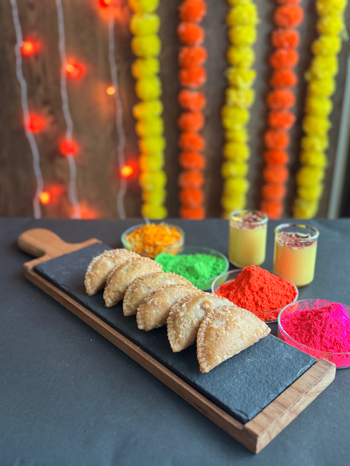 Labzio Home - STYLISH SERVING FOOD PLATTER for SNACKS/ELEGANT CHEESE BOARD/MODERN DIP TRAY, Slate 14"X 4" rectangle