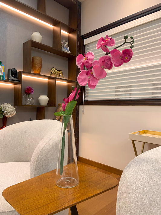 Labzio Home Glass Vase for Flowers & Plants (Transparent, 30 cm X 10 cm) - Living Room Glass Vase Pot for Water Plants Home Decor Dining Table Decoration Bedroom Hall Aesthetic House Warming Gift