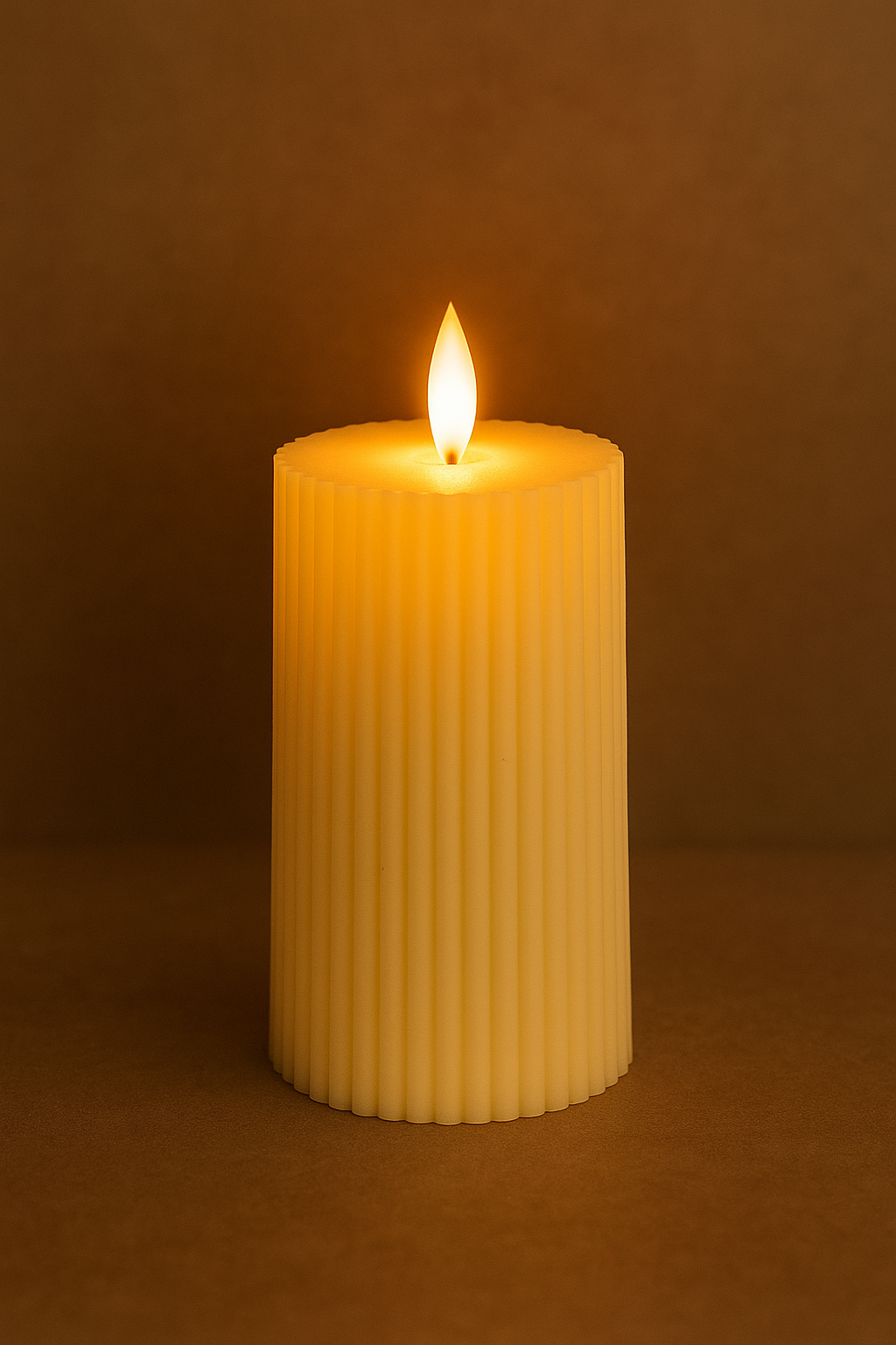 LABZIO LED Light Pillar Candles | Flameless & Smokeless | Acrylic Ribbed Design | Decorative Lights for Home Decor Pooja Diwali Wedding Birthday Valentine & Gifting | Pack of 1