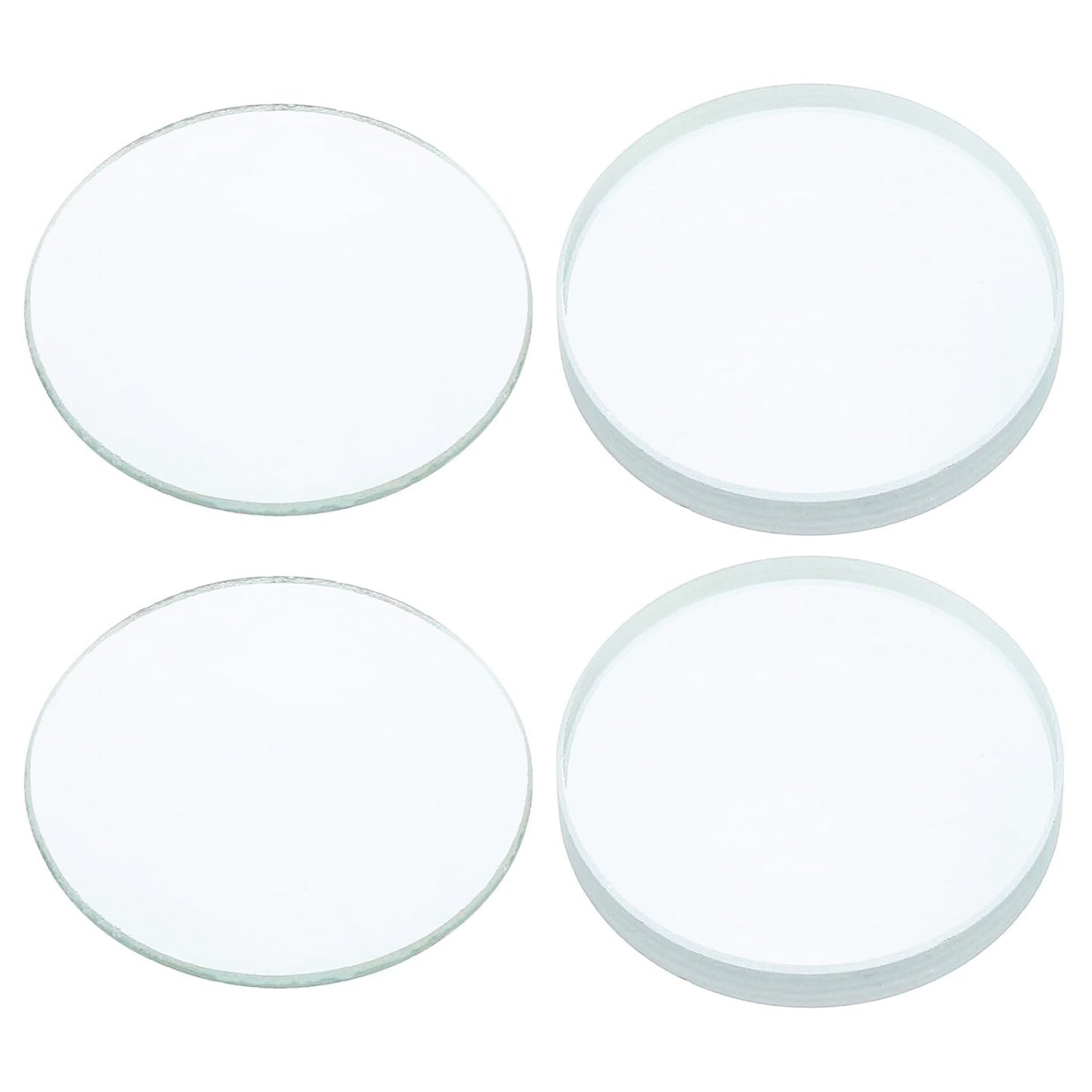 EISCO Optical Glass Lenses (Set of 4) 50mm Double Convex & Concave, High Quality Polished Glass for Physics, Light Refraction, Ray Optics, Science Experiments, Learning & Educational Lab Equipment