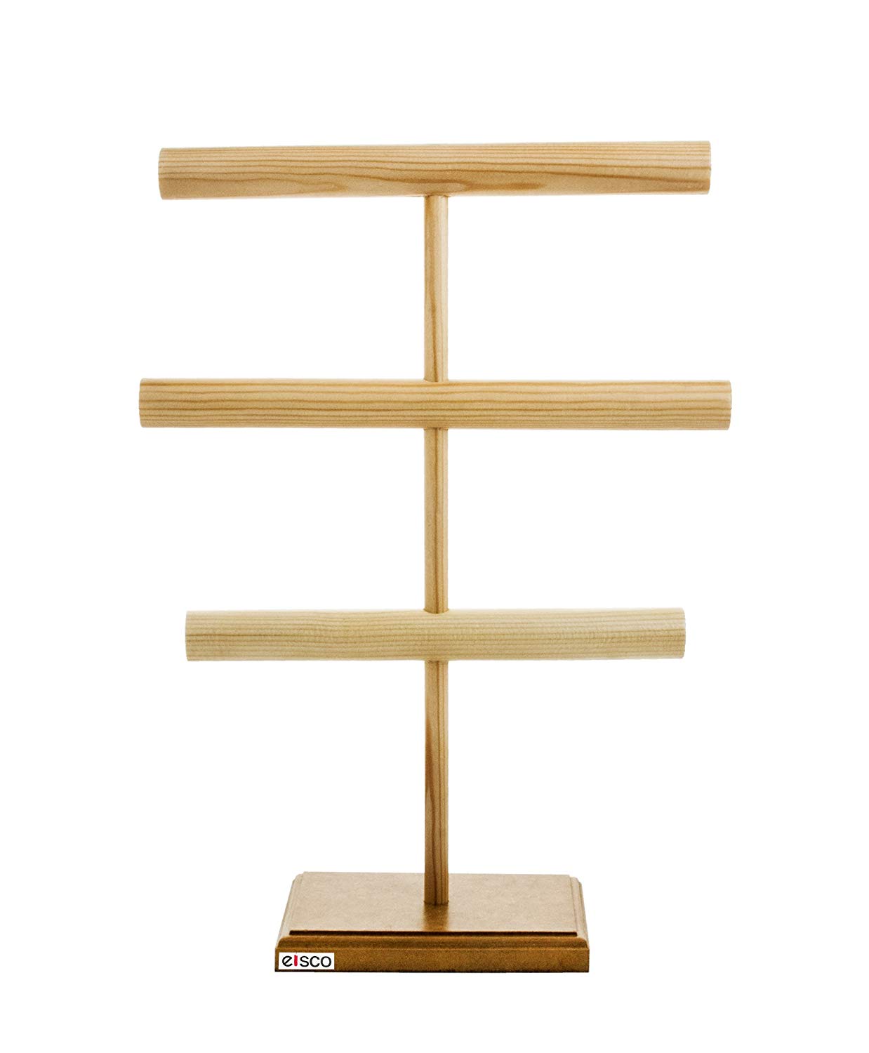 LABZIO Home | Wooden 4 Slot Necklace Holder for Jewelry, Beads | Chains Necklace Display Stand | Ideal for Retail, Craft Shows, Home Decor, Scarf, Stoles