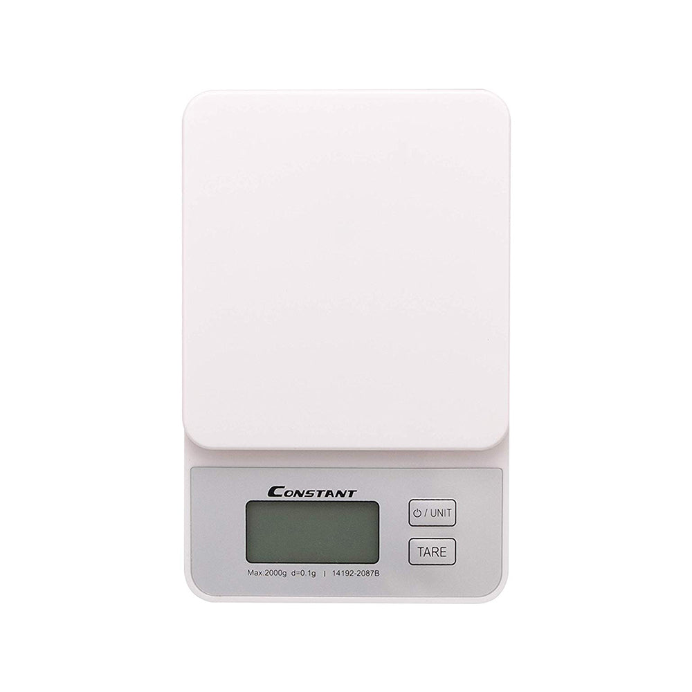 Labzio Home - Constant Digital Slim Kitchen/Food/Baking Weighing Scale, Precise Weight Scale Capacity 1g - 2Kgs,Batteries Included (White)