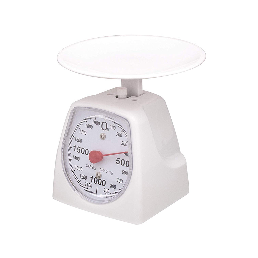 LABZIO Accurate Analog Weighing Scale for Kitchen, Laboratory, and Craft Use, 2Kg Capacity, 10g Graduation, Durable White Scale for Household, Lab, Crafting, Professional and Personal Use