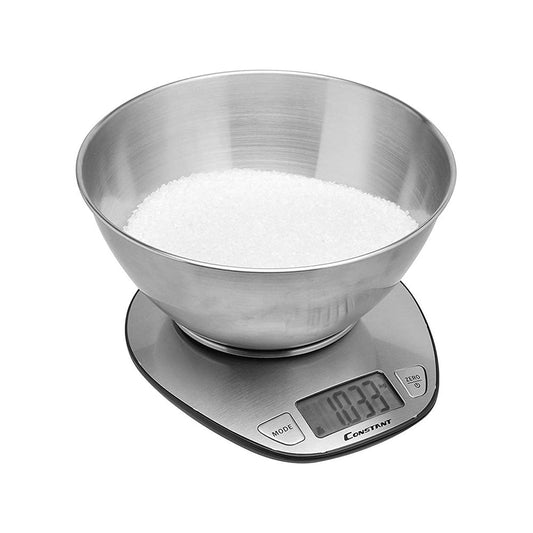 LABZIO™ Digital Kitchen Weighing Scale | 1g–5kg Capacity | High Precision Food & Baking Scale | Slim Design with Auto-Off Function | Battery Included | Ideal for Home & Cooking Use (Silver)