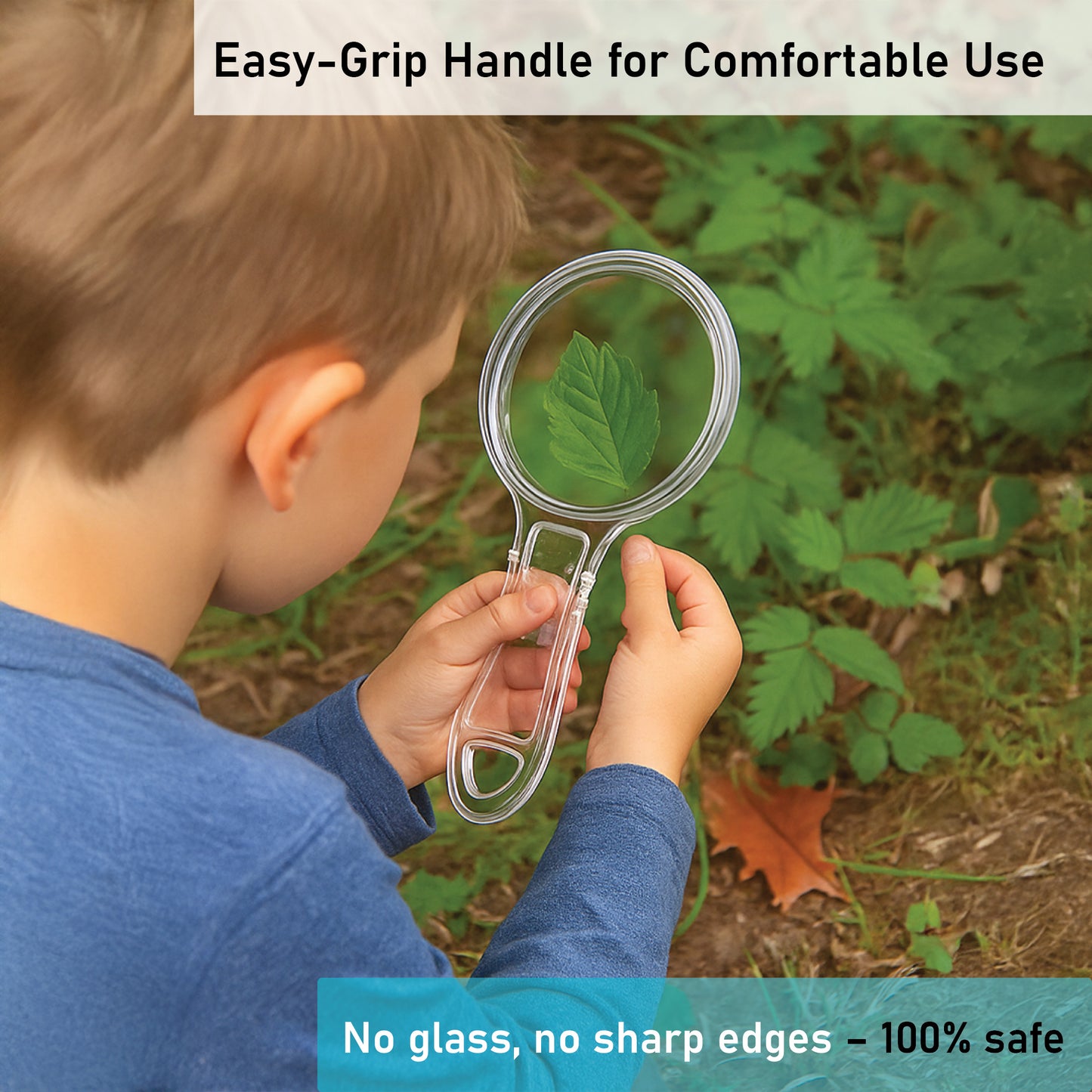 Labzio - Premium magnifying lens with handle, lab quality, Diameter - 50 mm, Magnification - 3X, 6X, acrylic lens and body makes it suitable for Children