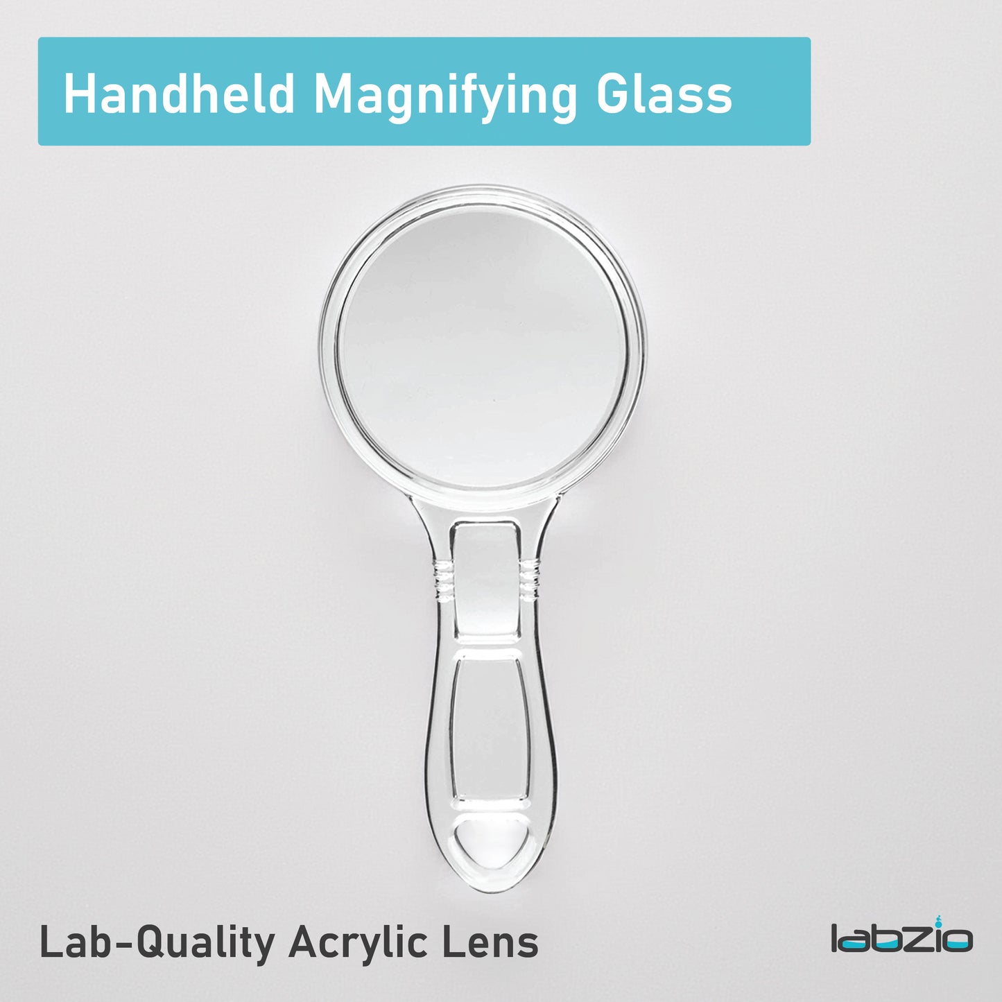 Labzio - Premium magnifying lens with handle, lab quality, Diameter - 50 mm, Magnification - 3X, 6X, acrylic lens and body makes it suitable for Children