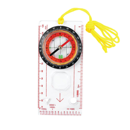 Multifunction compass - Liquid filled outdoor Navigation, Camping with samll magnifying lens, scales and ruler for map reading