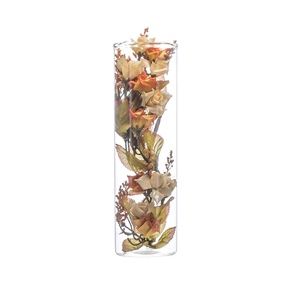 LABZIO Borosilicate Clear Glass Flower Vase (Set of 3) Cylinders, Modern Multipurpose Decorative Glass Vases for Home, Office, Living Room, Centerpieces, Contemporary Home Decor, Floral Arrangements