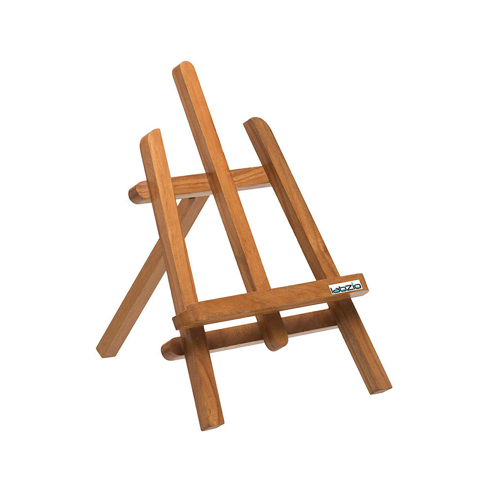 LABZIO Home - Hand Made, Portable Table Top Wooden Easel for Painting and Display, 15 inches (Brown, Medium)