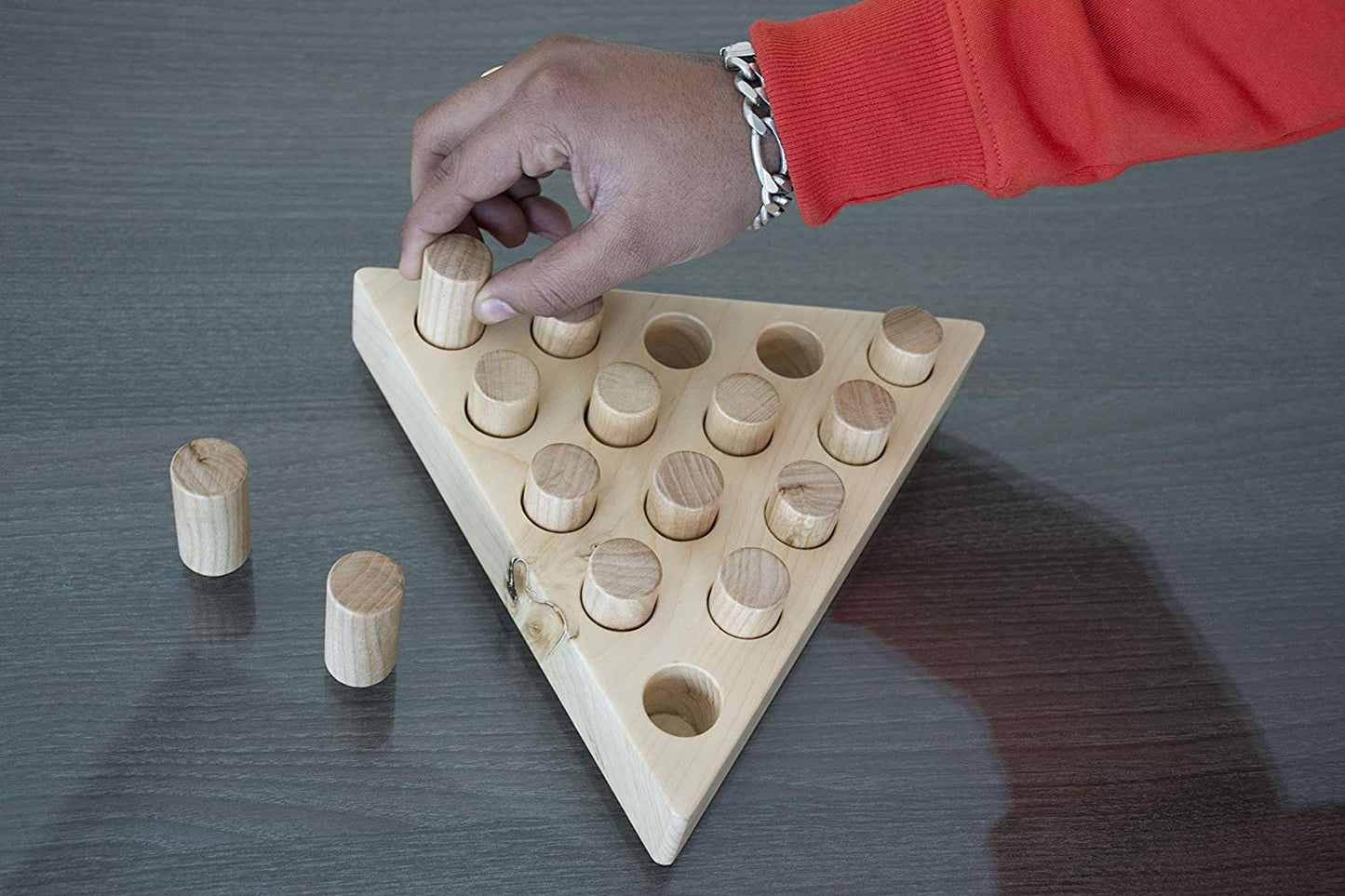 LABZIO Home - Premium Wooden Peg jumping game/Solitaire, hand crafted and polished for a perfect finish for home and cafes, instructions included,for all ages