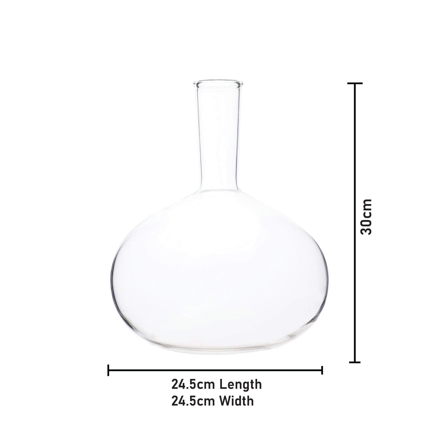 Labzio Home Amber Glass Vase - 30cm Tall Decorative Vase for Living Room, 24.5cm Wide Modern Home Decor | Perfect for Dried Flowers, Pampas Grass | Stylish Round Base, Slim Neck Design