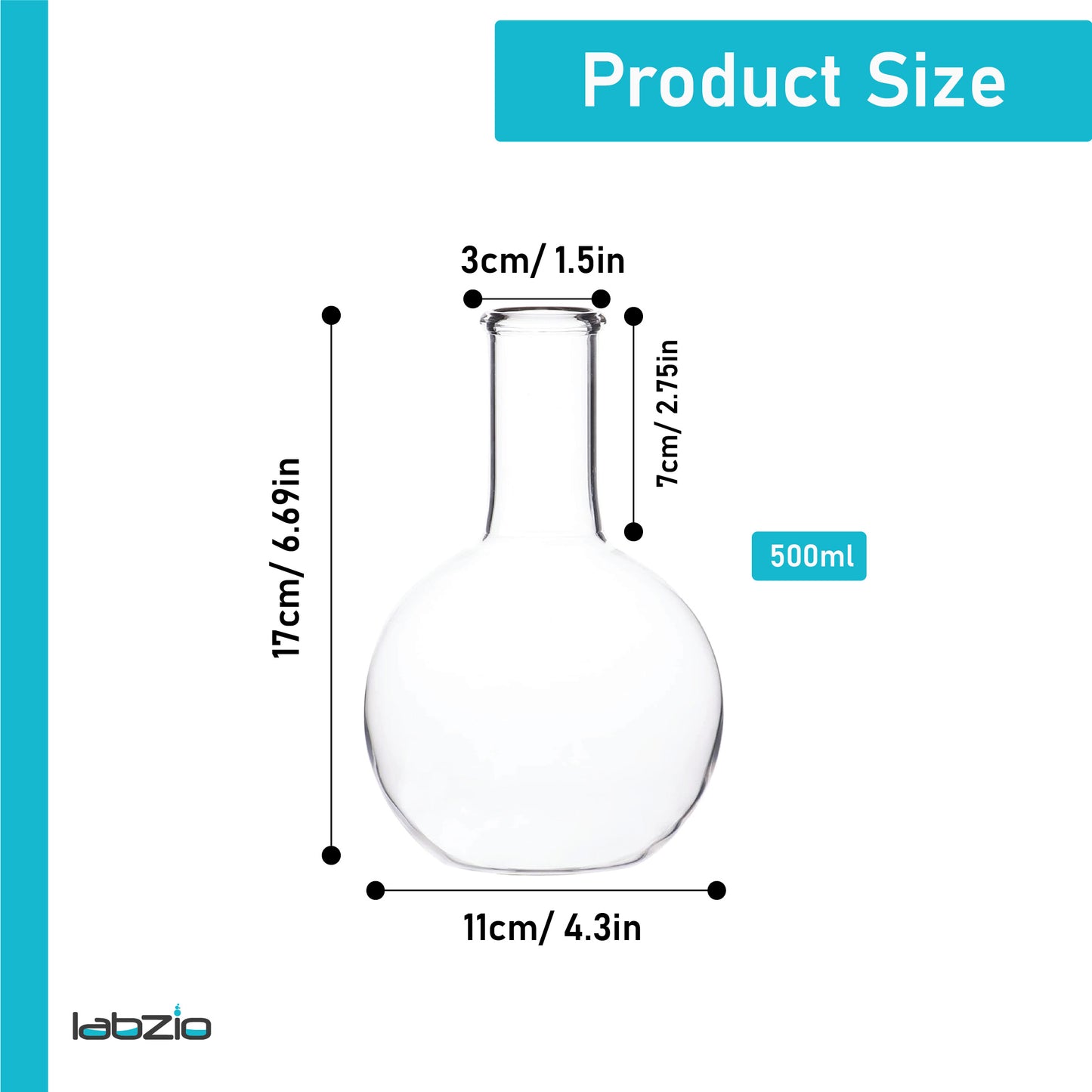 Labzio Home - Boiling Flask Glass Flower vase, Set of 2