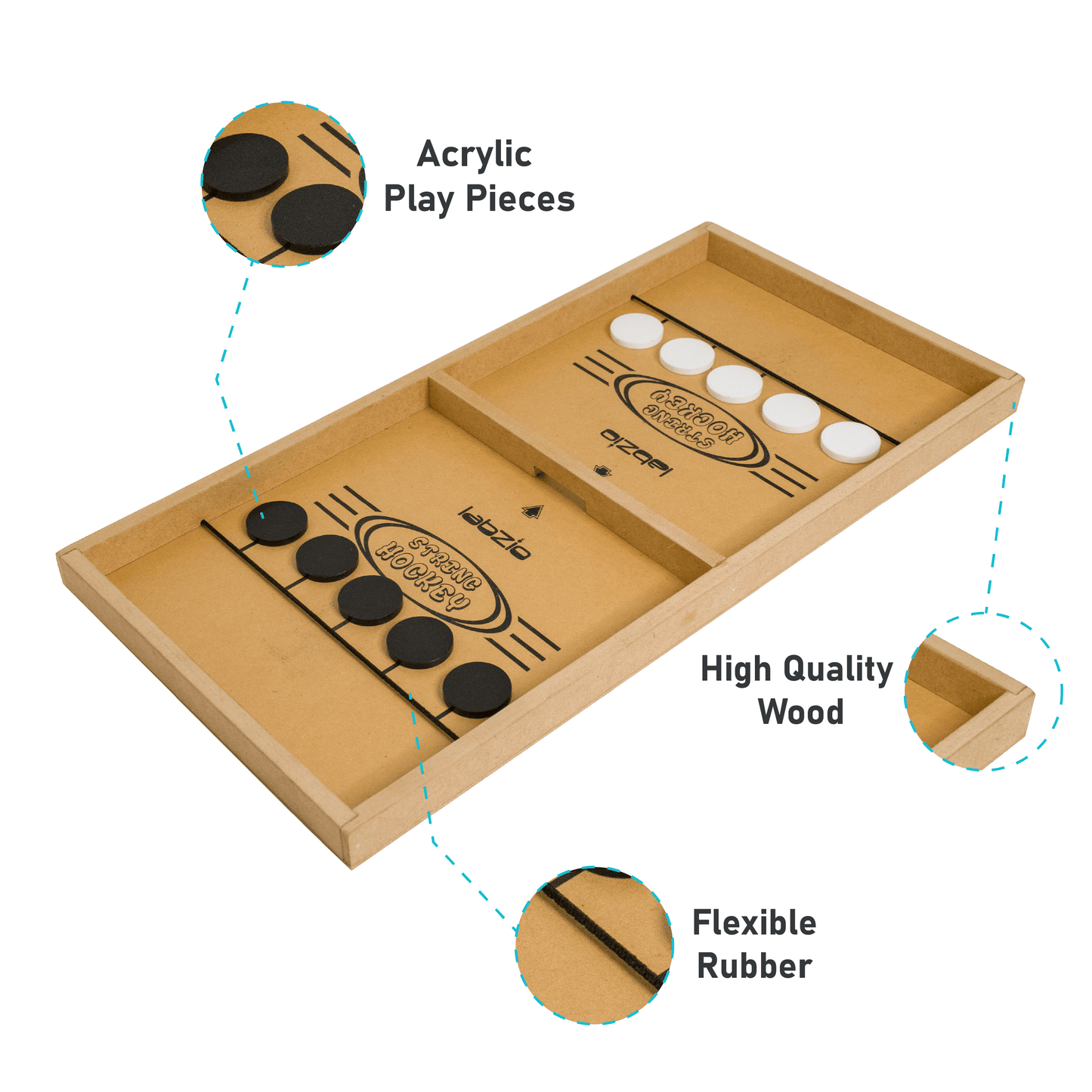 Labzio Home- Wooden String Hockey Game | Fastest Finger First Board Game | Wooden String Hockey Game for 2 Players | Adults, Kids