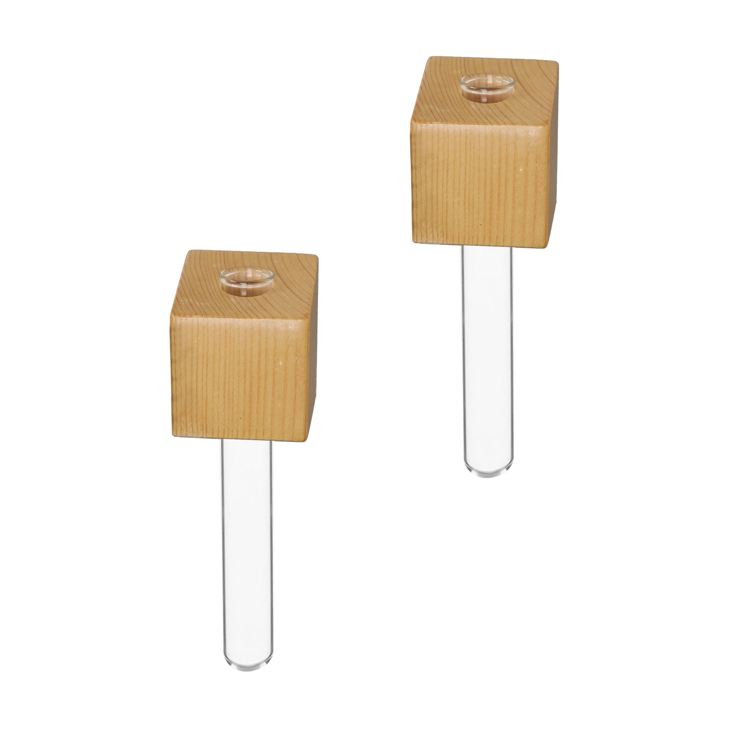 Labzio Magnetic Cube Flower Vase for Fridge Door & Metal Surfaces | Modern Wall Mounted Decorative Planter with Strong Magnet | Mini Glass Tube Vase for Home & Office Decor – Beige