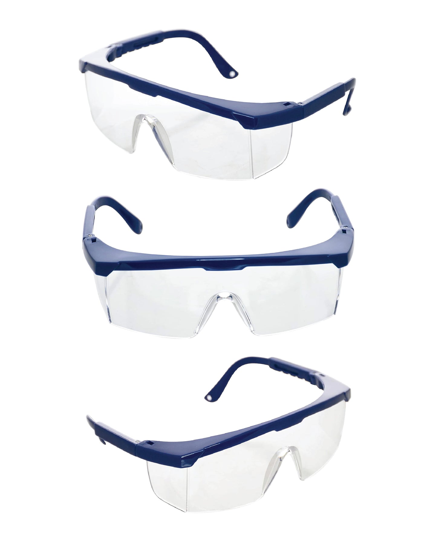 LABZIO - Safety Goggles With Side Protection & Adjustable Temples For Unviversal Fit, Chemical Resistant (Pack of 5 Goggles)